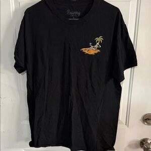 Black Graphic Tee with Palm Tree Design